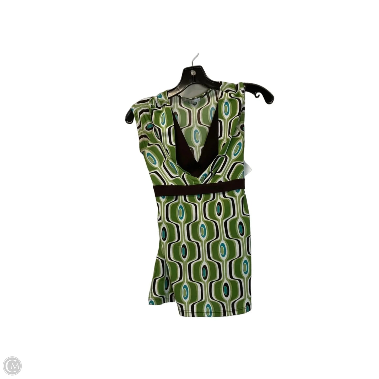 Top Short Sleeve By Moa Moa In Brown & Green, Size: S