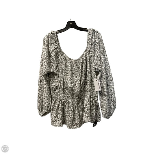Top Long Sleeve By Nine West In Grey, Size: L