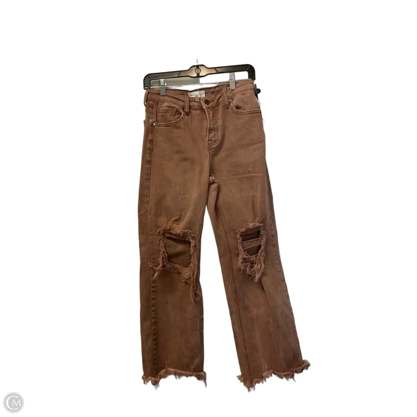 Jeans Straight By Risen In Brown Denim, Size: 4