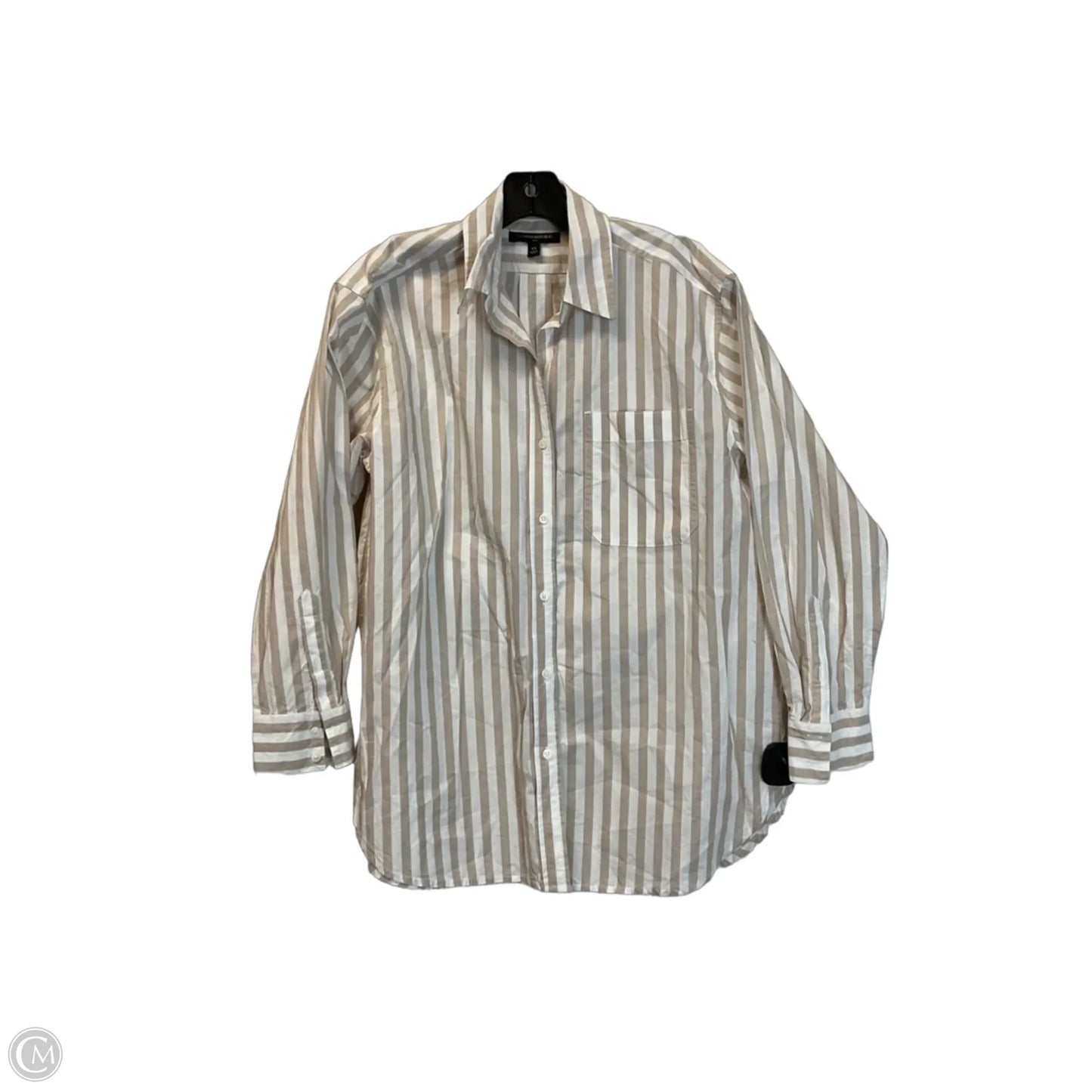Top Long Sleeve By Banana Republic In Striped Pattern, Size: Xs