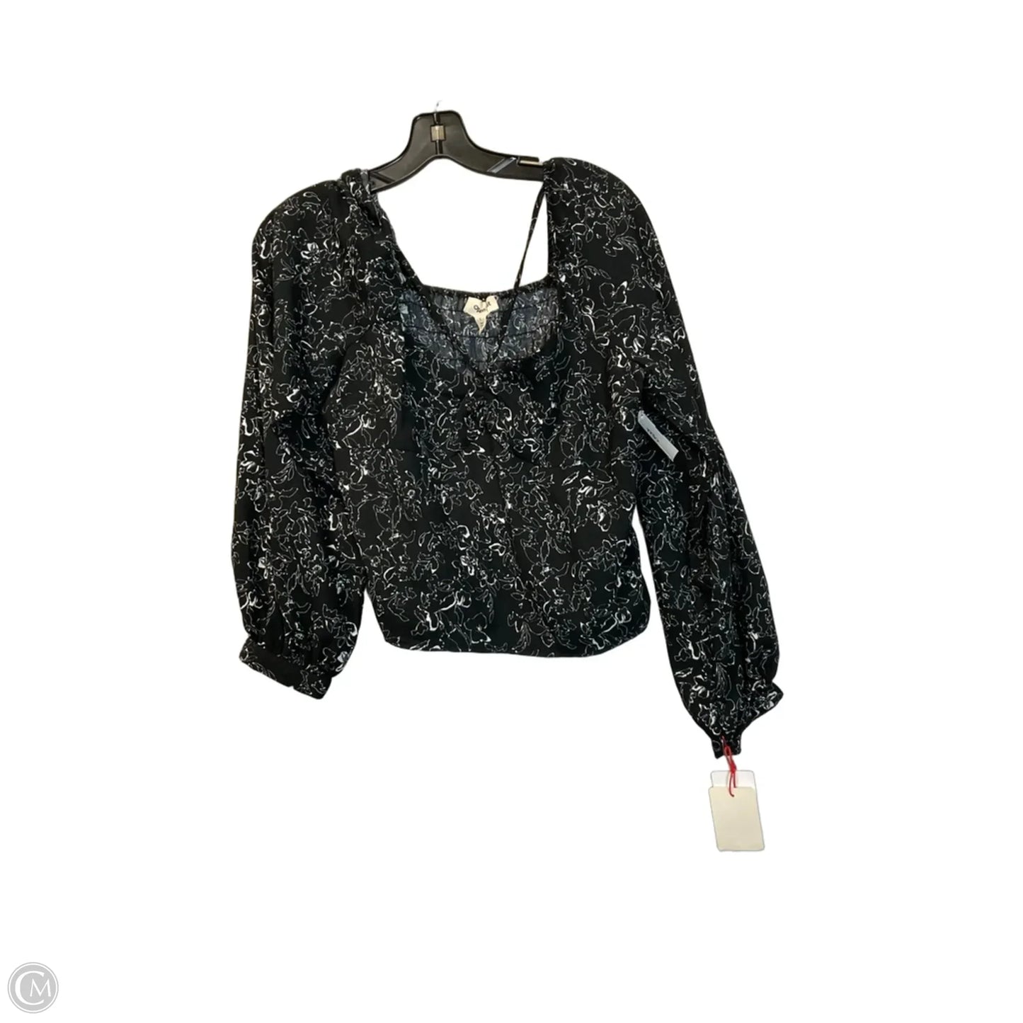 Top Long Sleeve By Open Edit In Black, Size: L