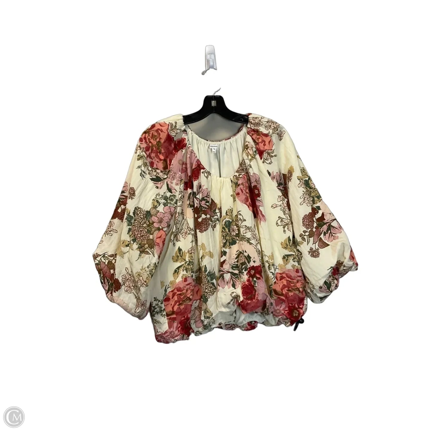 Top Long Sleeve By Maurices In Floral Print, Size: Xxl