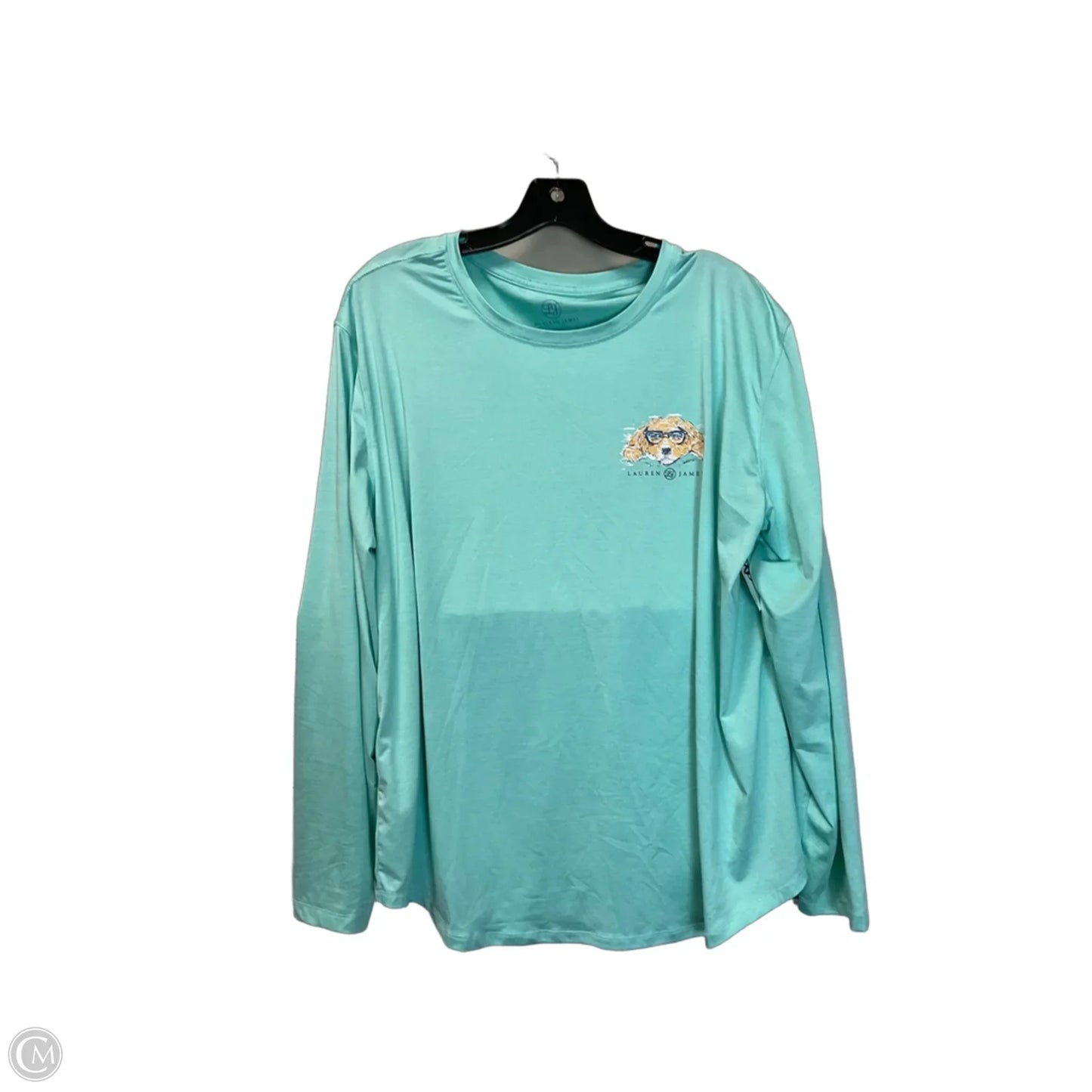 Top Long Sleeve Basic By Lauren James In Teal, Size: Xxl