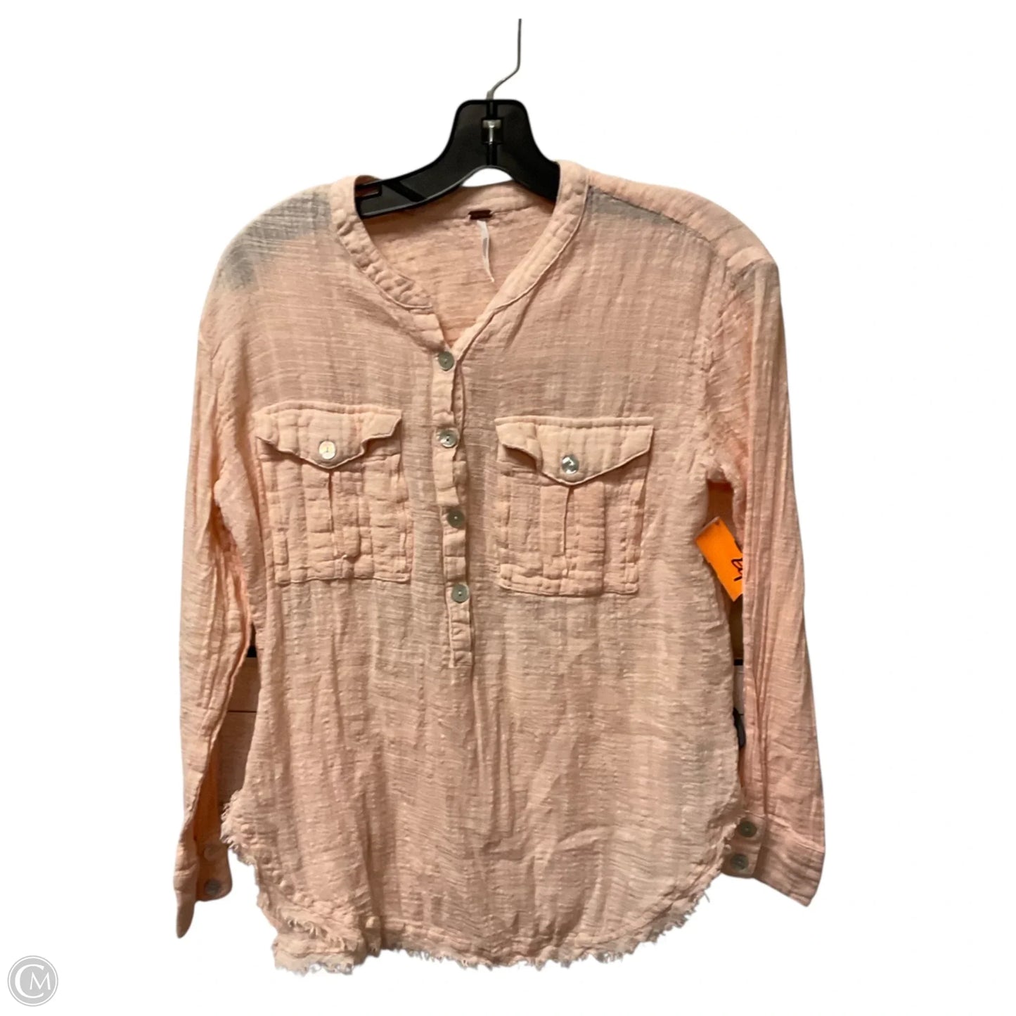 Top Long Sleeve By Free People In Orange, Size: S