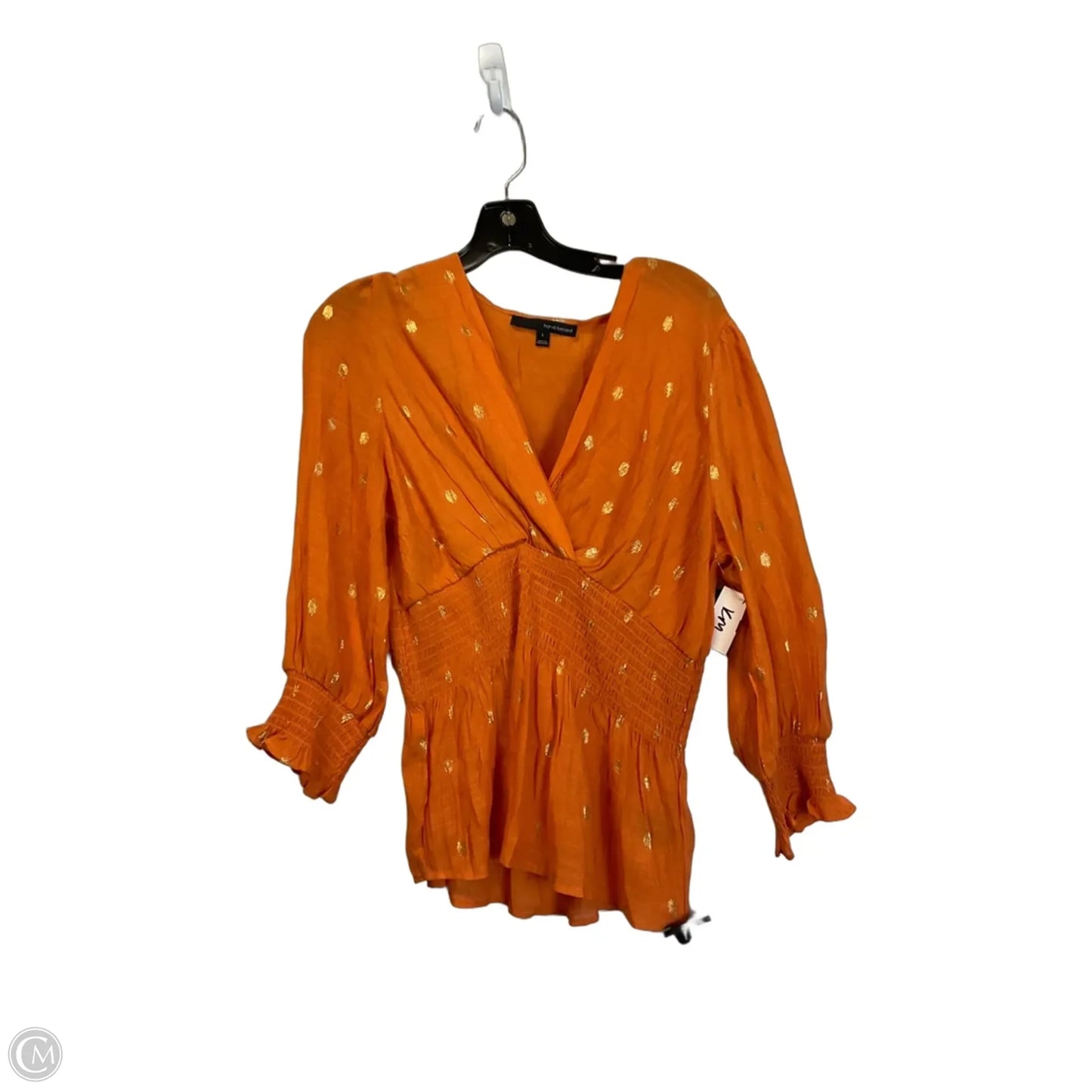 Top Long Sleeve By Harve Bernard In Orange, Size: L