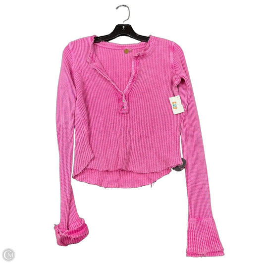 Top Long Sleeve By Free People In Pink, Size: S
