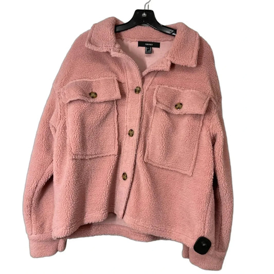 Coat Faux Fur & Sherpa By Forever 21 In Pink, Size: M