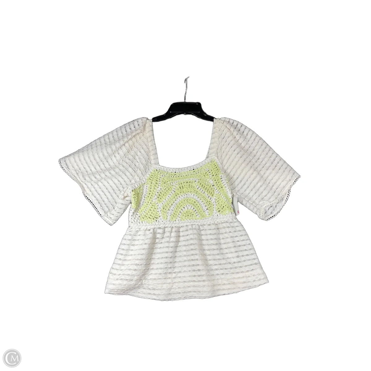 Top Short Sleeve By Cmb In Cream, Size: S