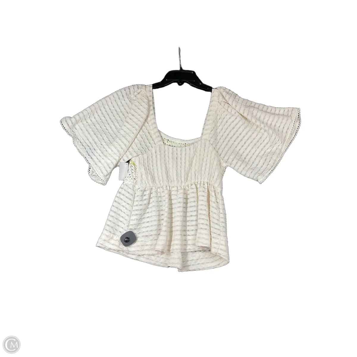 Top Short Sleeve By Cmb In Cream, Size: S