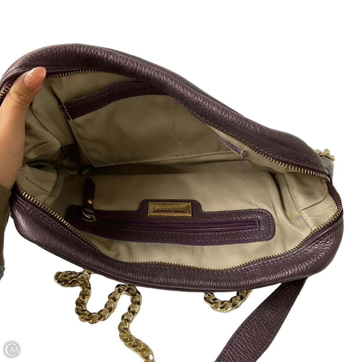 Crossbody Leather By Valentina, Size: Medium