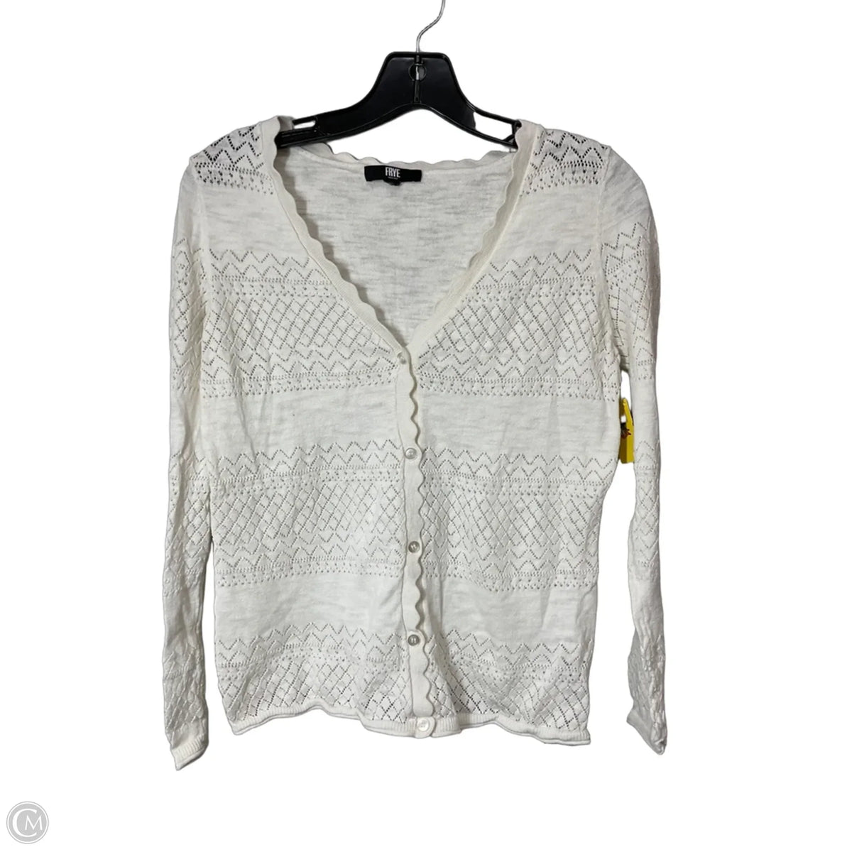 Top Long Sleeve Designer By Frye In White, Size: Small
