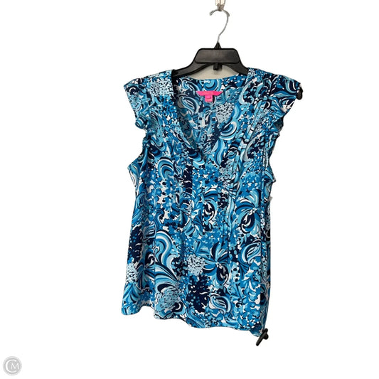Top Sleeveless Designer By Lilly Pulitzer In Blue, Size: L