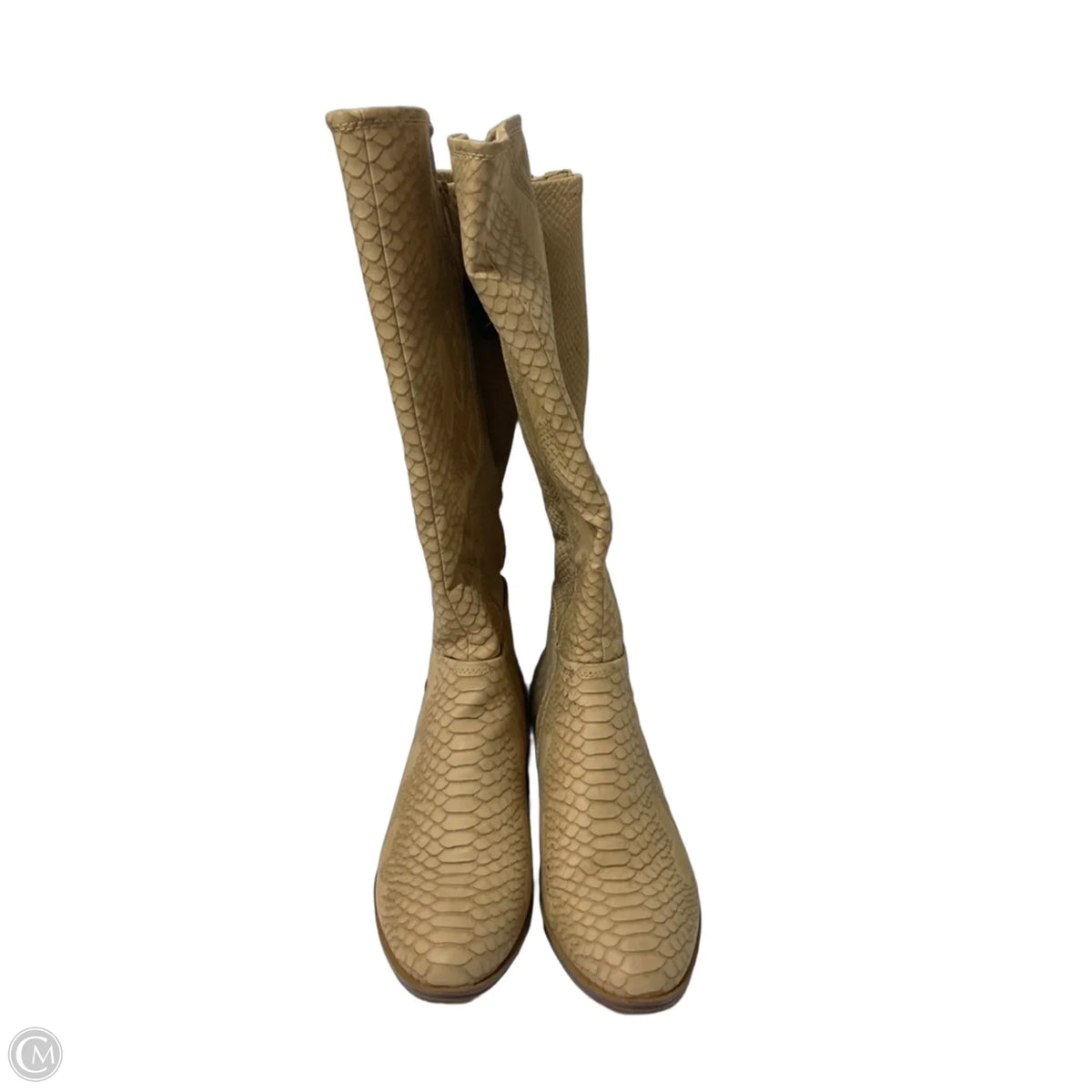 Boots Mid-calf Heels By Bare Traps In Tan, Size: 8.5