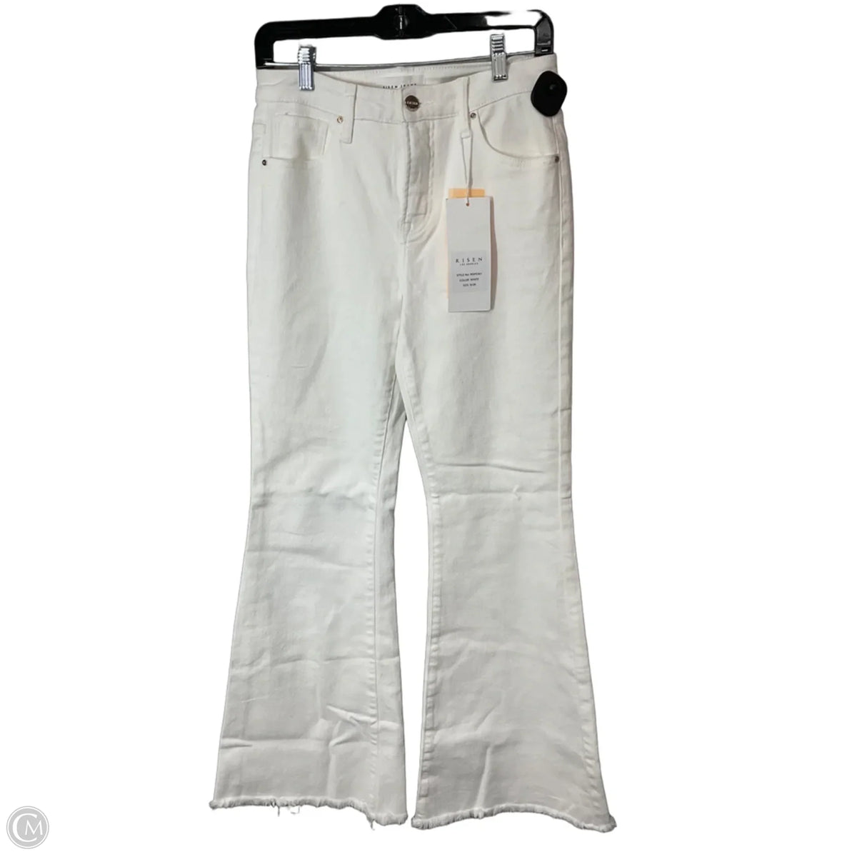 Jeans Flared By Risen In White Denim, Size: 6