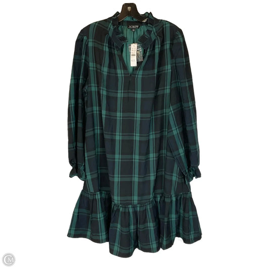 Dress Casual Midi By J. Crew In Black & Green, Size: Xl