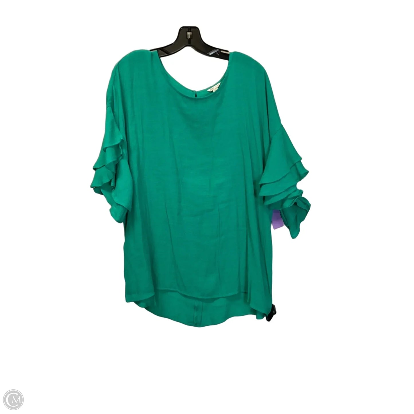 Top Short Sleeve By Cato In Green, Size: Xl