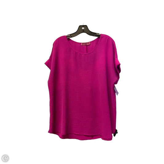 Top Short Sleeve By Almost Pink In Pink, Size: L