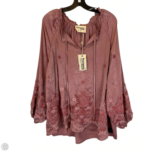 Top Long Sleeve By Savanna Jane In Purple, Size: 3x