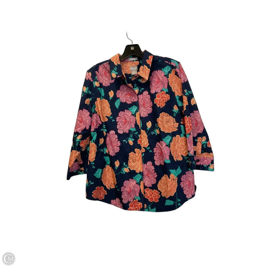 Top Long Sleeve By Chicos In Blue, Size: S