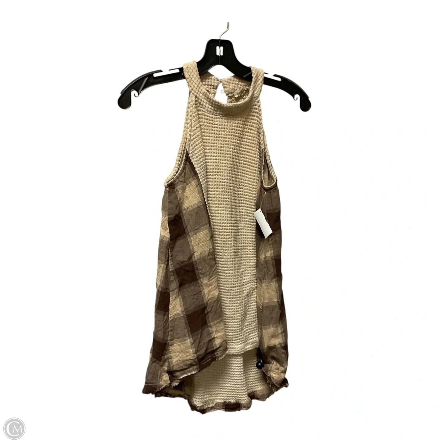 Top Sleeveless By Pol In Tan, Size: S