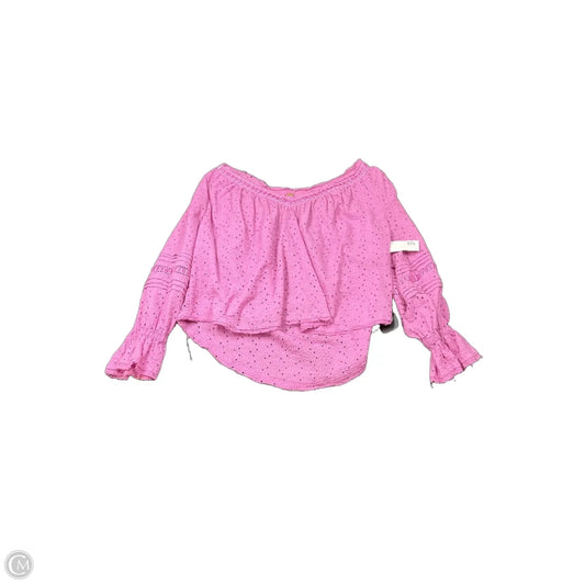 Top Long Sleeve By Free People In Pink, Size: Xs