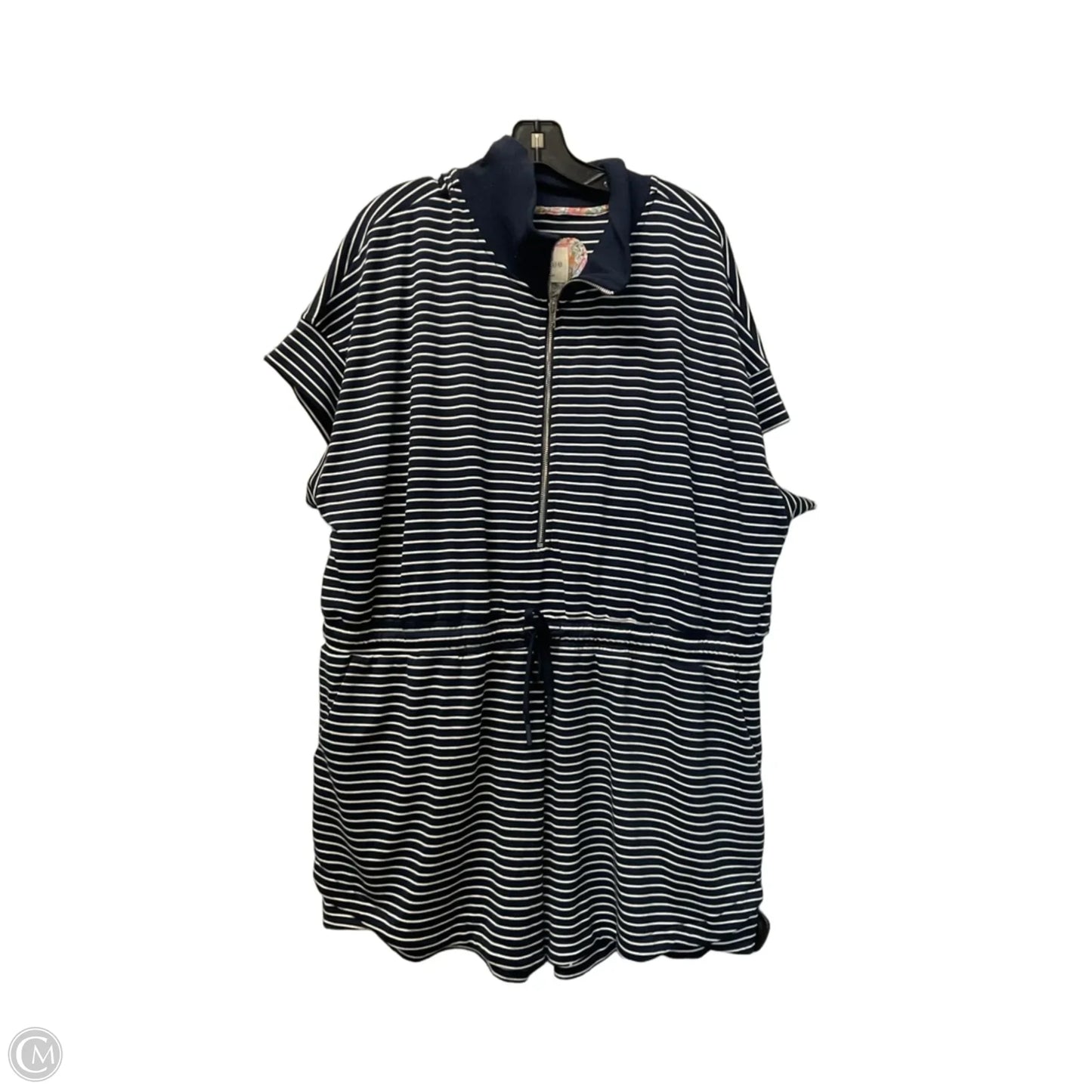 Romper By Umgee In Blue & White, Size: 2x