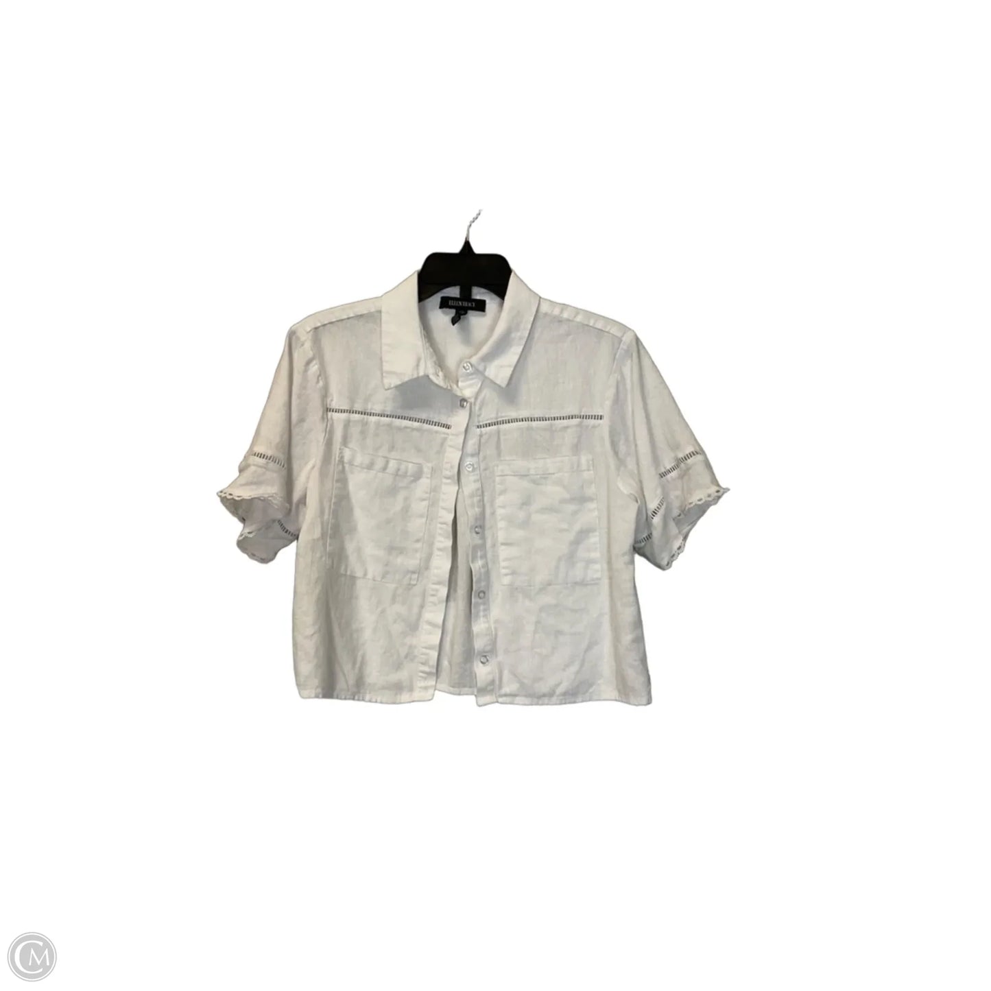 Jacket Shirt By Ellen Tracy In White, Size: S