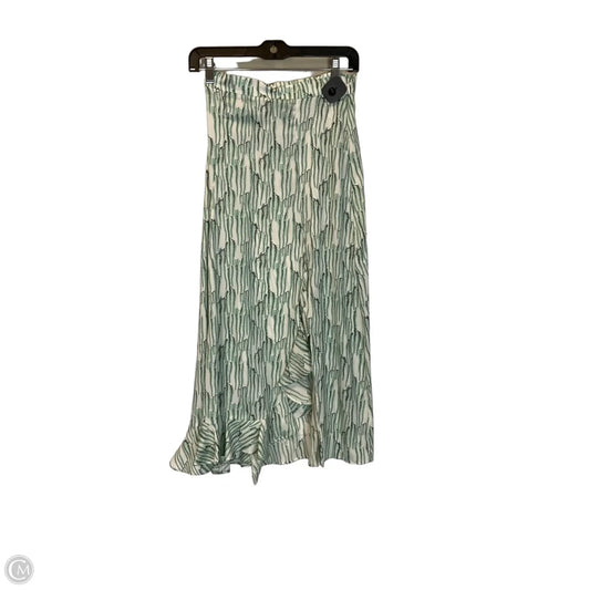 Skirt Maxi By Top Shop In Green & White, Size: 2