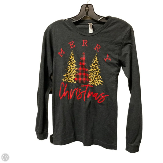 Top Long Sleeve By Bella + Canvas In Grey, Size: Xs