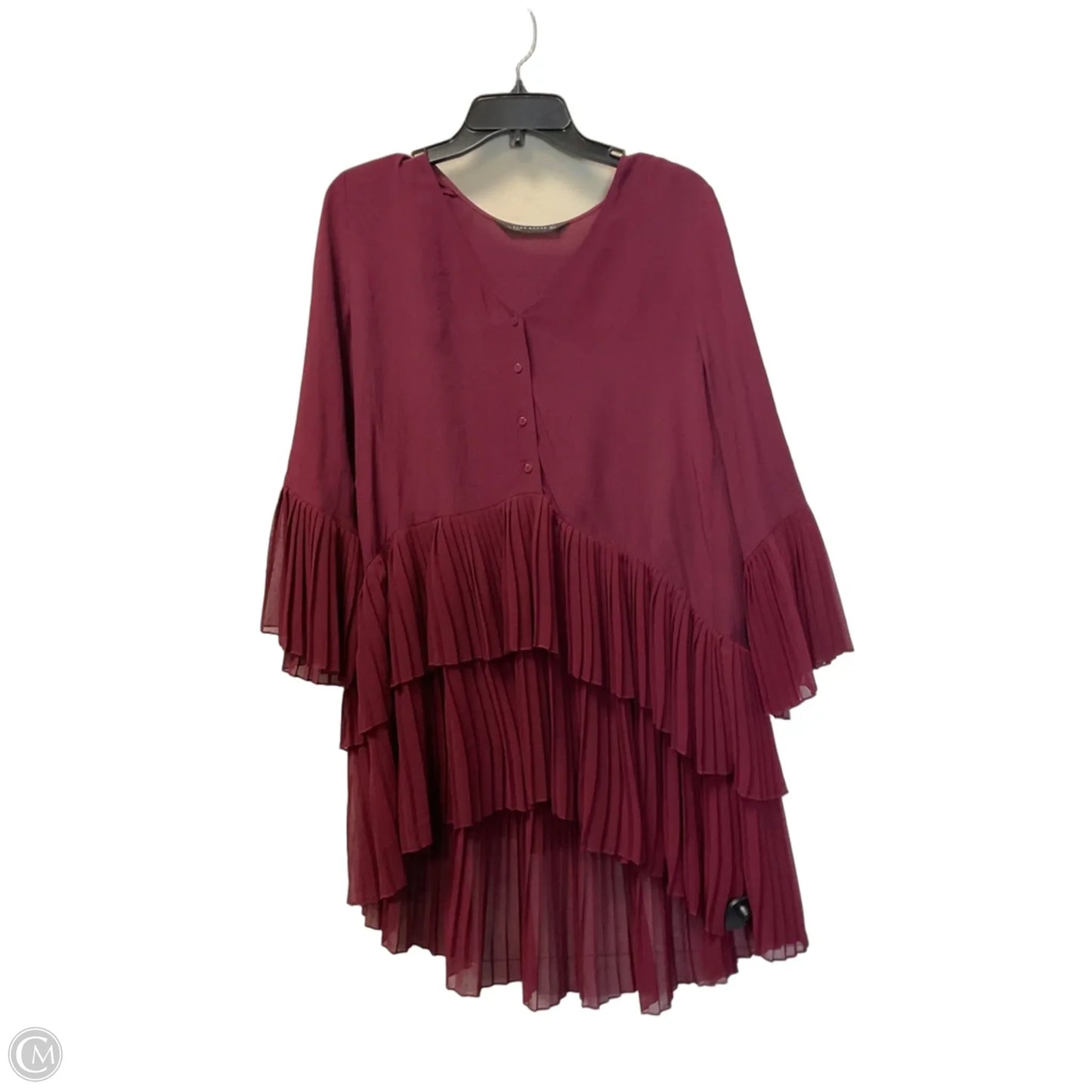 Dress Casual Short By Zara Women In Maroon, Size: S