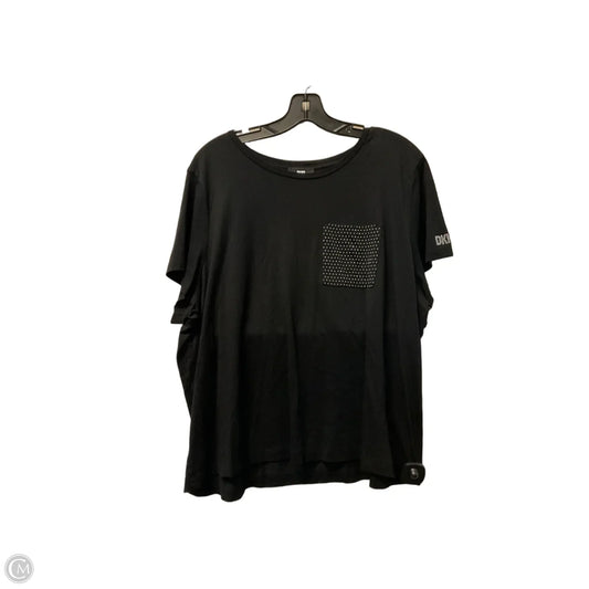 Top Short Sleeve By Dkny In Black, Size: 1x