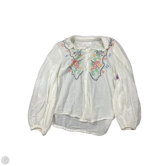 Top Long Sleeve By Anthropologie In White, Size: Xs