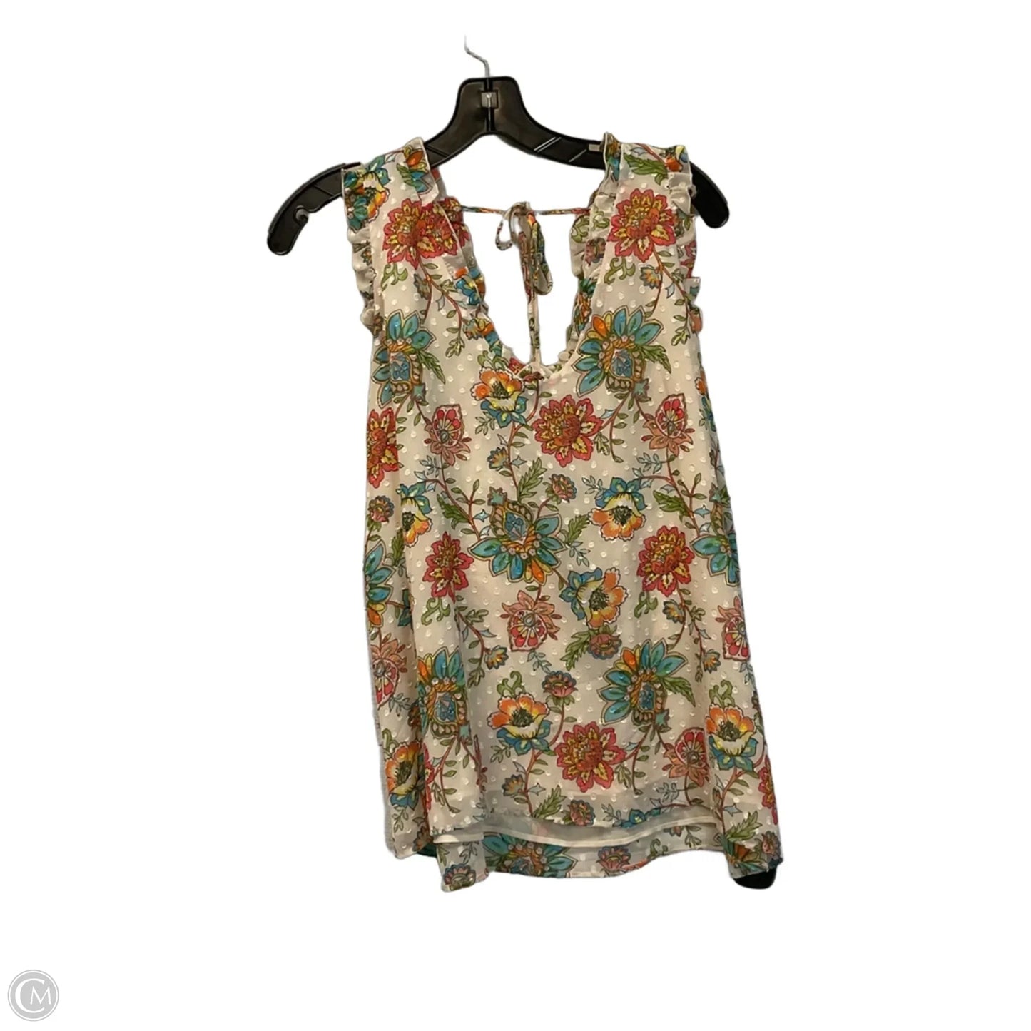 Top Sleeveless By Cato In Tan, Size: L