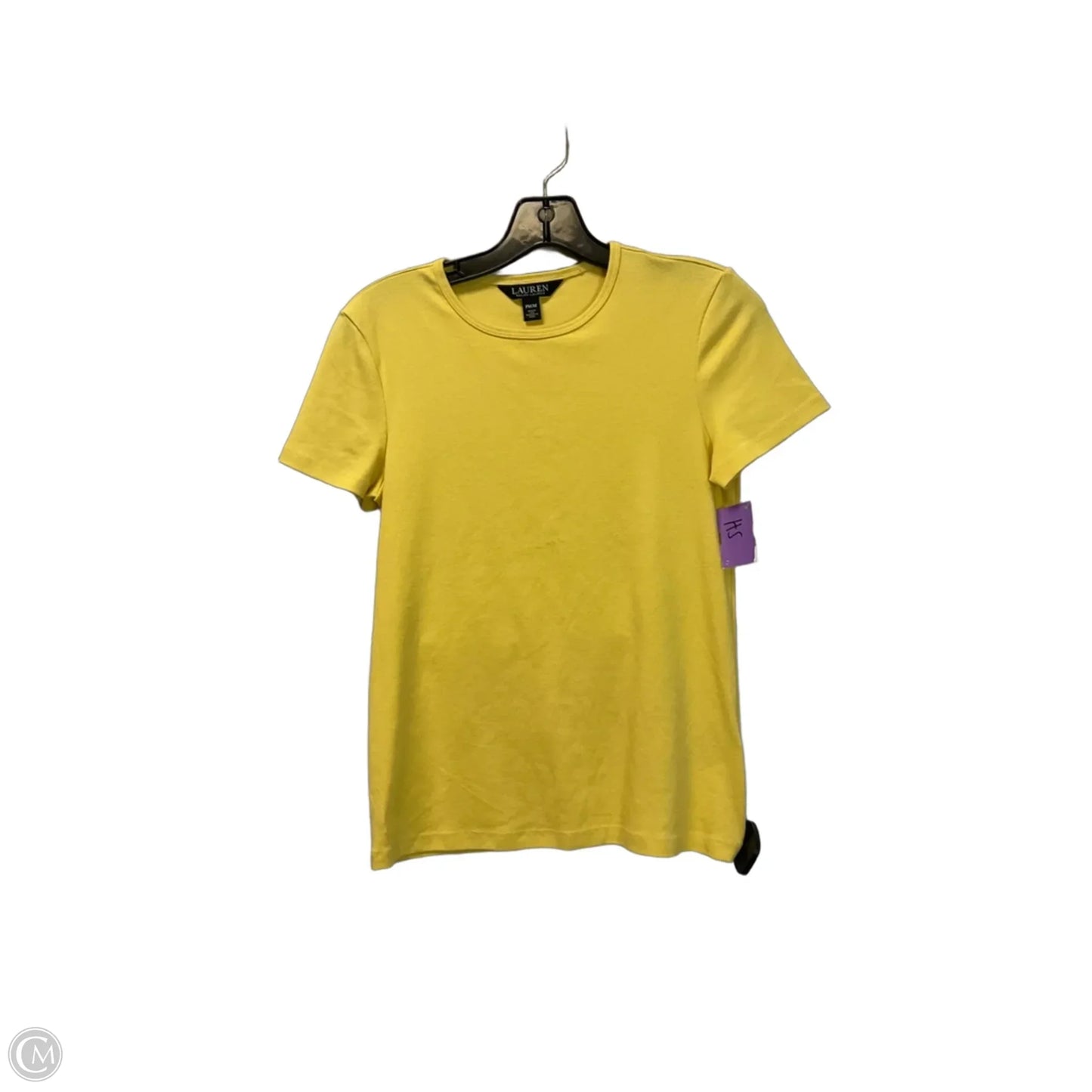 Top Short Sleeve Basic By Lauren By Ralph Lauren In Yellow, Size: Mp