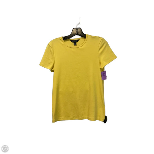 Top Short Sleeve Basic By Lauren By Ralph Lauren In Yellow, Size: Mp