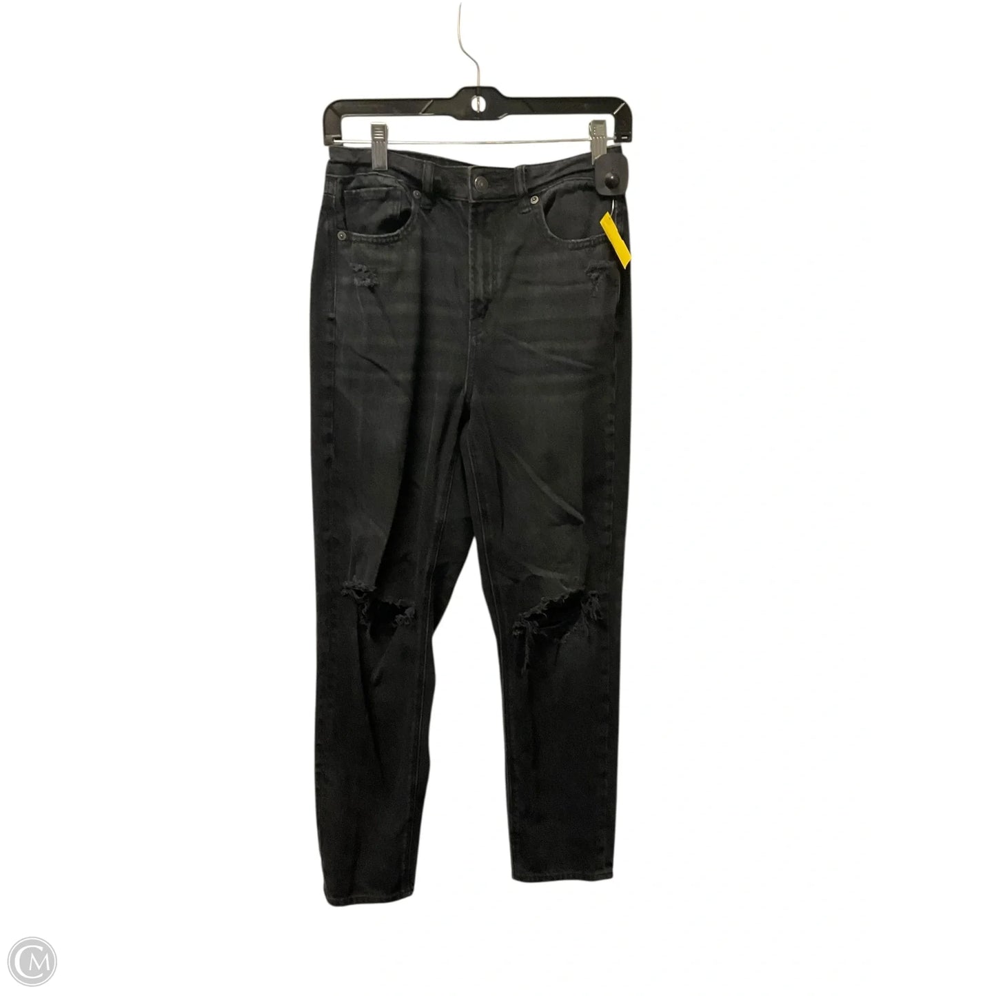 Jeans Boyfriend By American Eagle In Black Denim, Size: 4