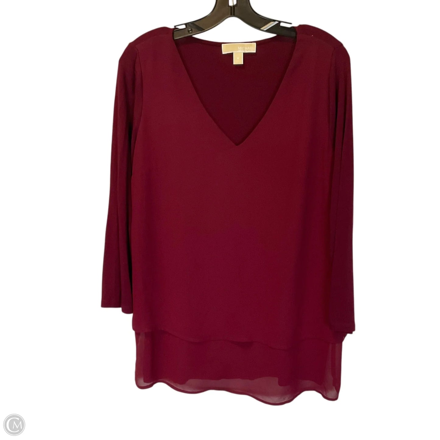 Top Long Sleeve By Michael By Michael Kors In Red, Size: M