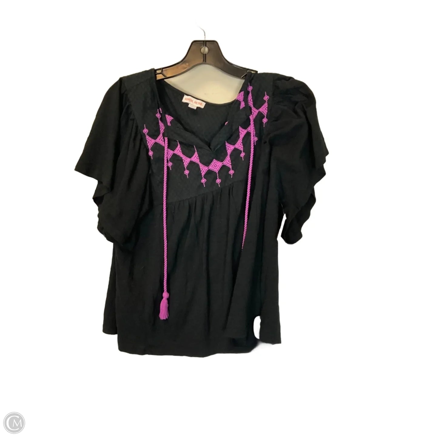 Top Short Sleeve Basic By Knox Rose In Black, Size: M