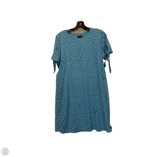 tacera lace dress Tacera Lace-up Bell Sleeve Dress Black Beige Floral Size M Knee Length NWT