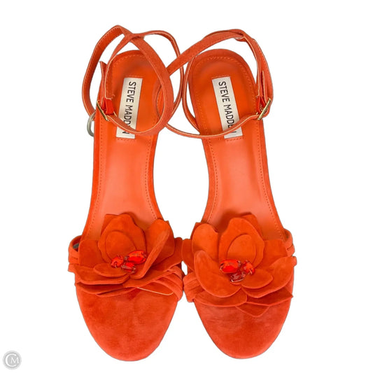 Sandals Heels Stiletto By Steve Madden In Orange, Size: 9.5