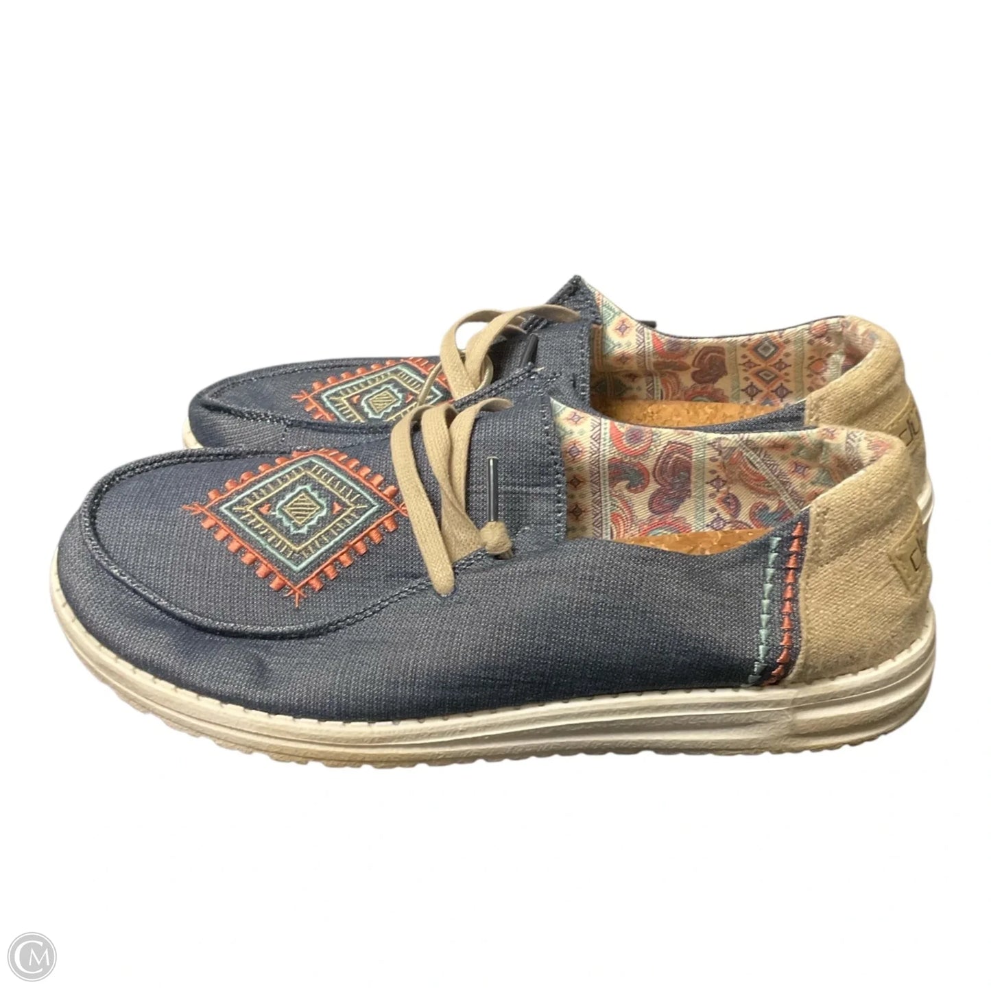 Shoes Flats By Hey Dude In Blue, Size: 9