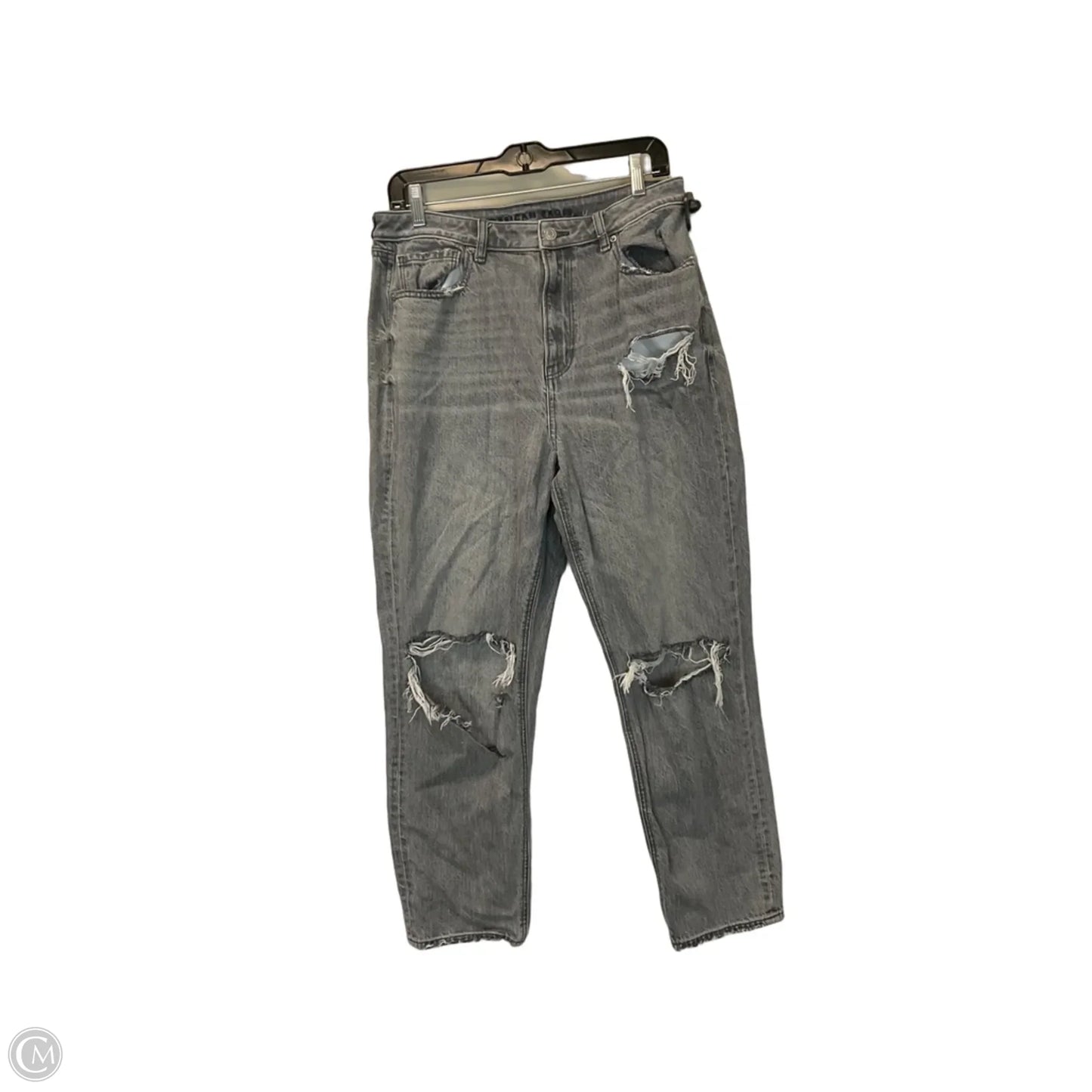 Jeans Straight By American Eagle In Grey Denim, Size: 12