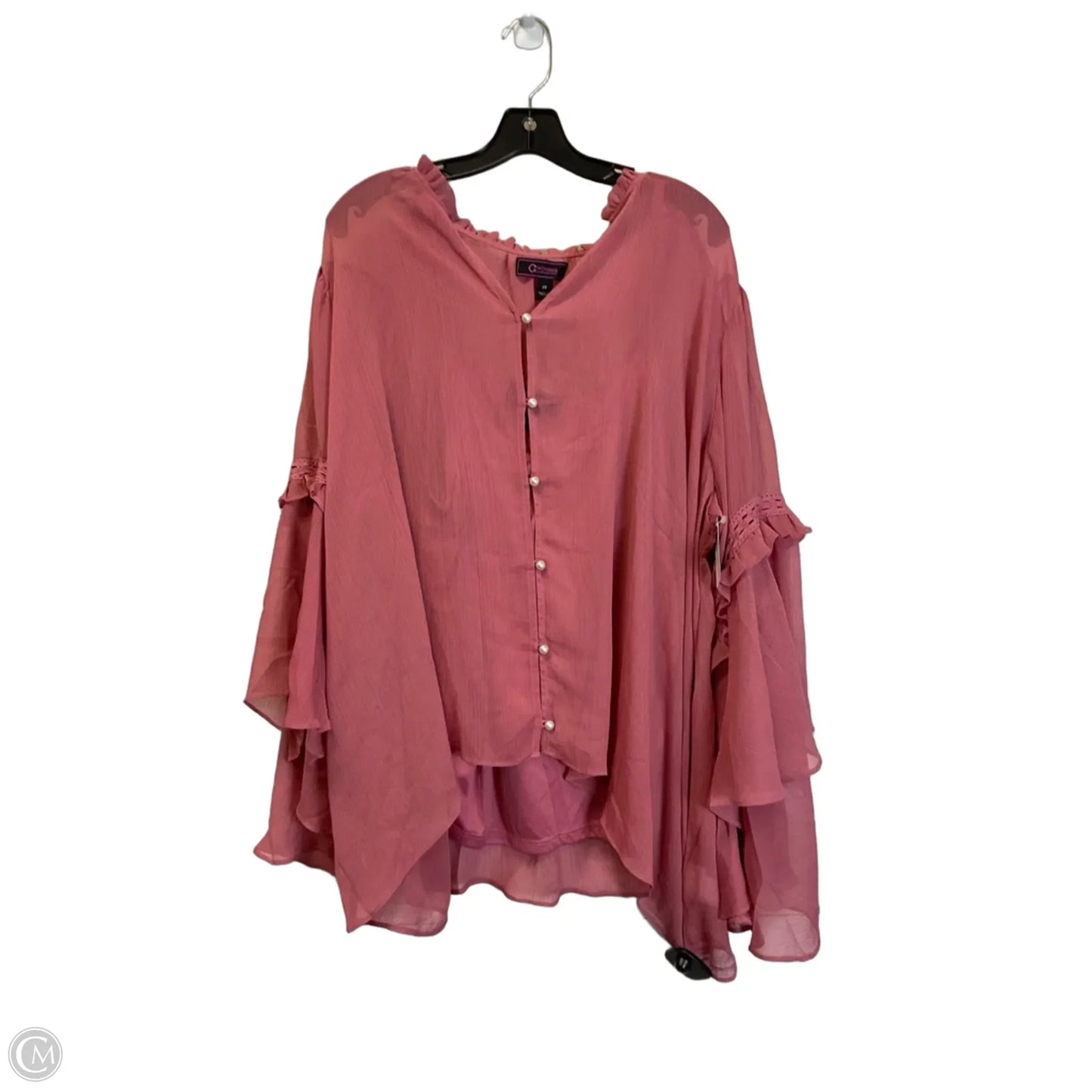 Top Long Sleeve Basic By Clothes Mentor In Pink, Size: 2x