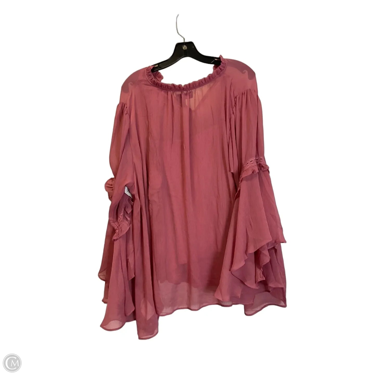 Top Long Sleeve Basic By Clothes Mentor In Pink, Size: 2x