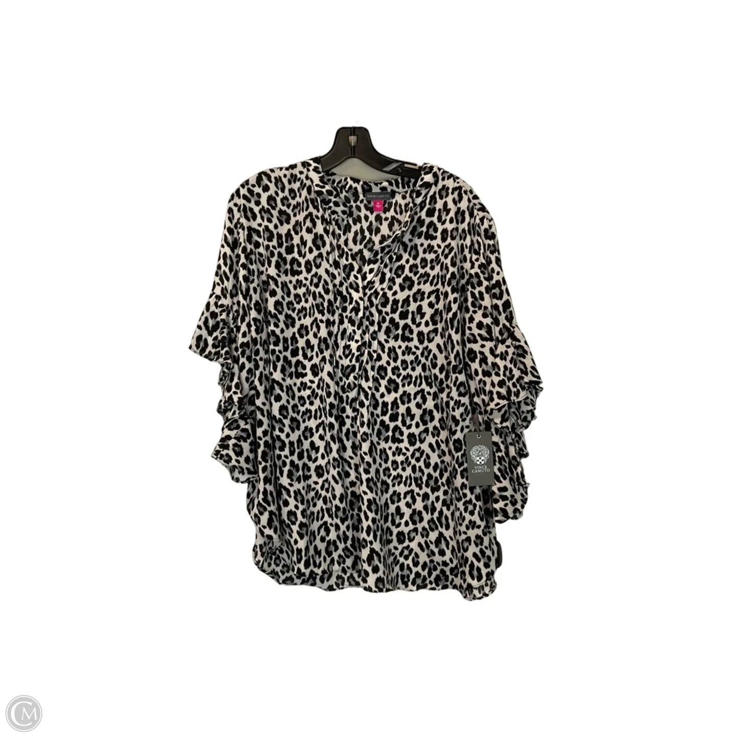 Top Long Sleeve Basic By Vince Camuto In Animal Print, Size: 2x