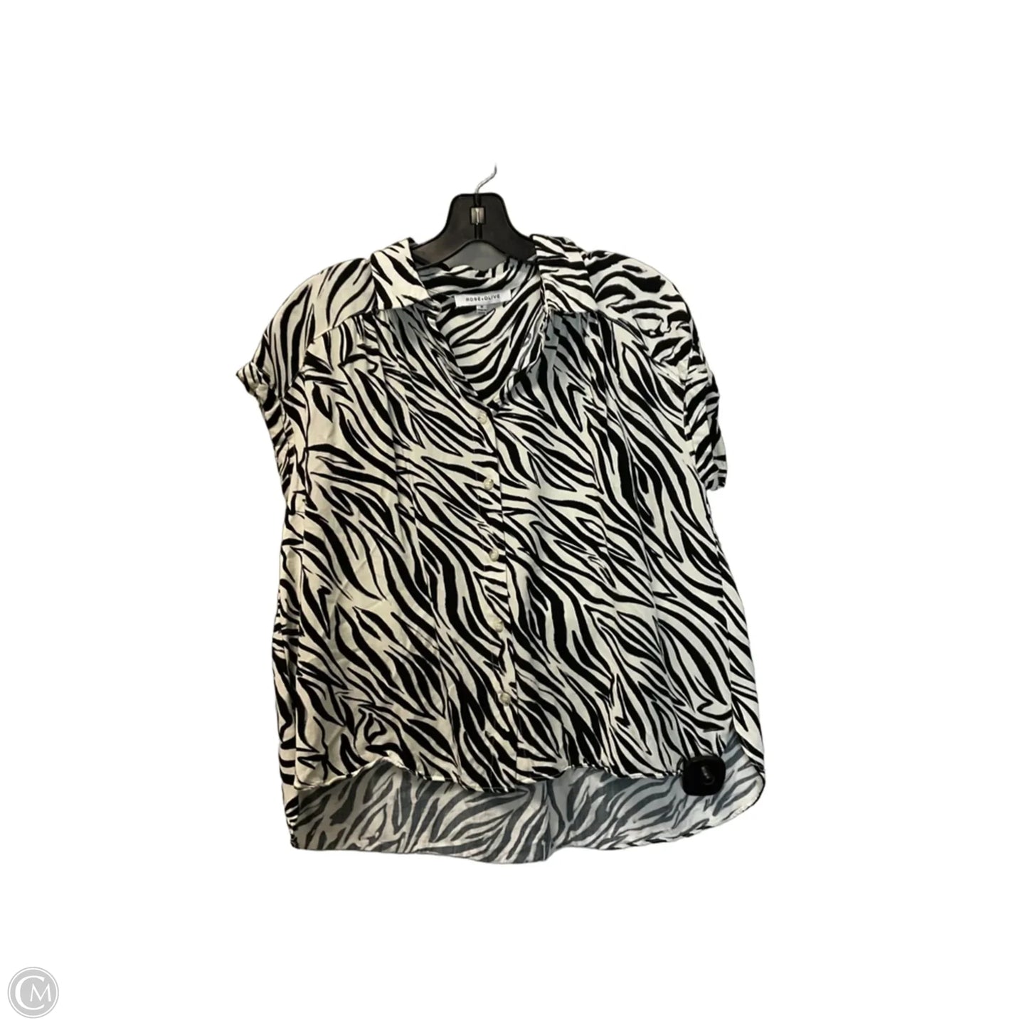 Top Short Sleeve Basic By Rose And Olive In Striped Pattern, Size: M