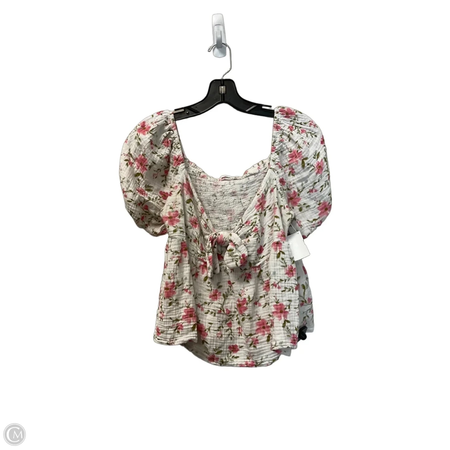 Top Short Sleeve Basic By Lush In White, Size: L