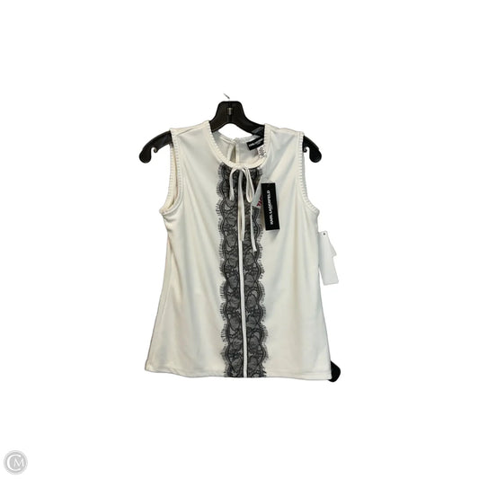 Top Sleeveless Designer By Karl Lagerfeld In White, Size: Xs