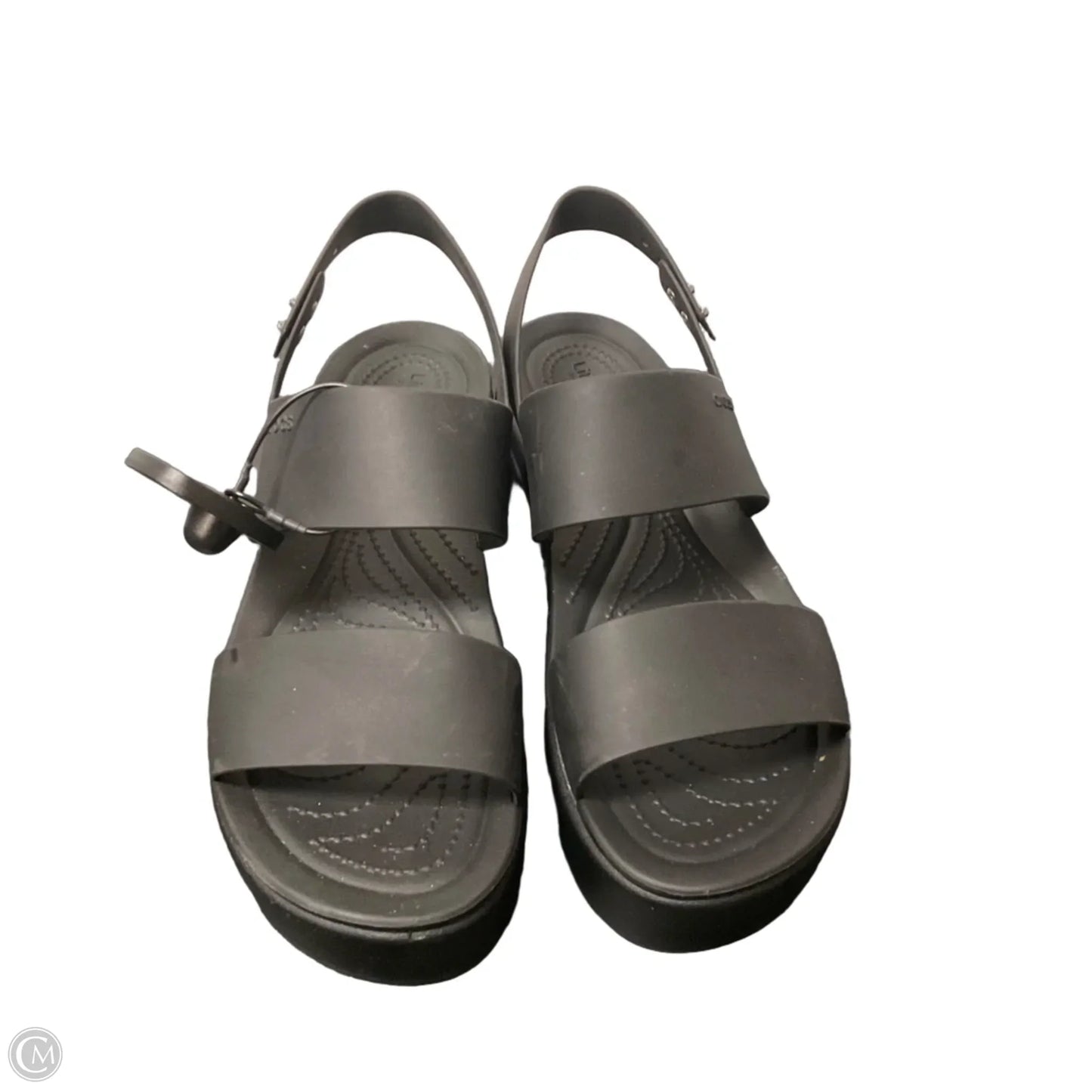 Shoes Heels Platform By Crocs In Black, Size: 10