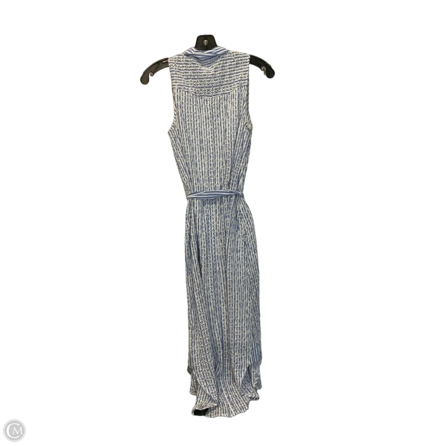 Dress Casual Midi By Anthropologie In Blue & White, Size: 2